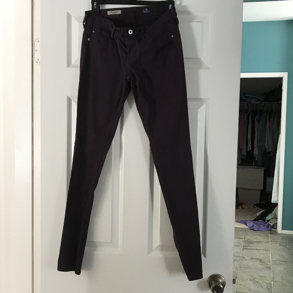 AG skinny jean legging. Dark wine color.