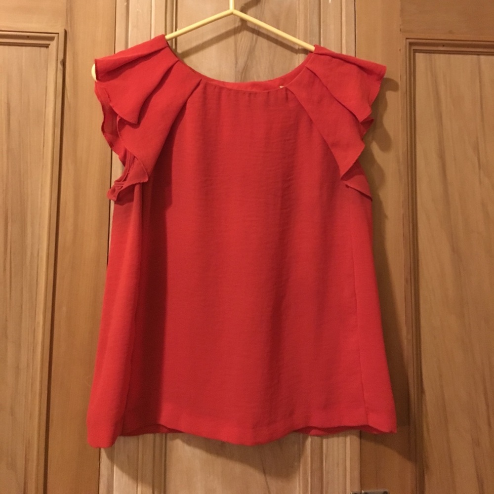Top with pleated sleeves