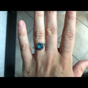 Pandora blue topaz ring