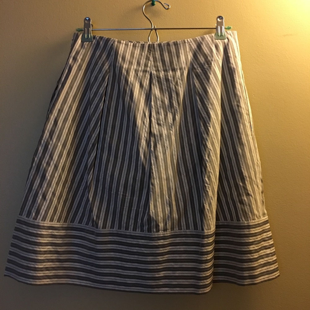 DKNY 100% Silk Striped Skirt