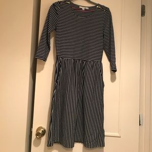 Boden Janie Dress in Navy and Ivory Stripe