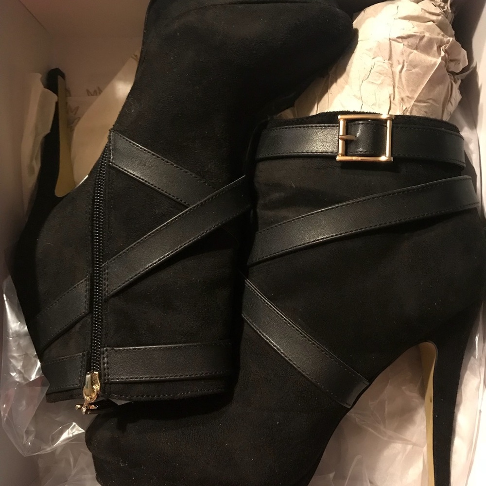 Black BEBE Suede Booties