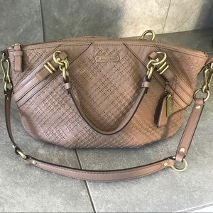Coach Madison woven satchel Sofia in taupe