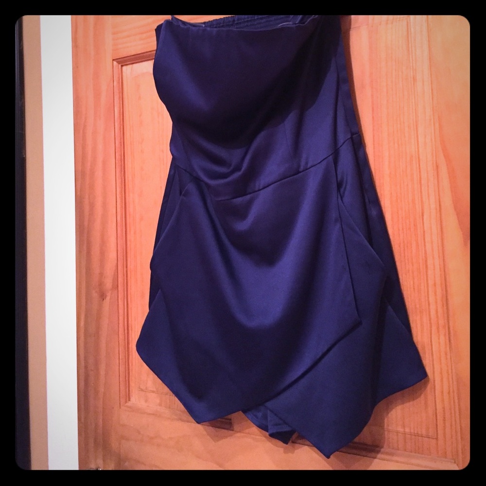 Blue satin romper
