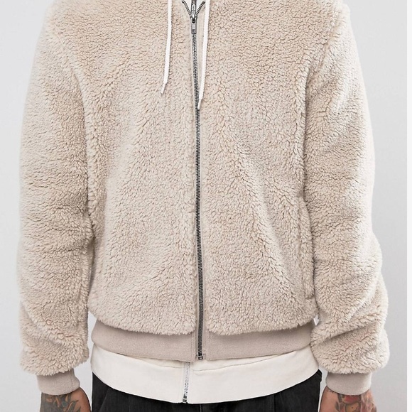 ASOS borg bomber jacket - Picture 2 of 5