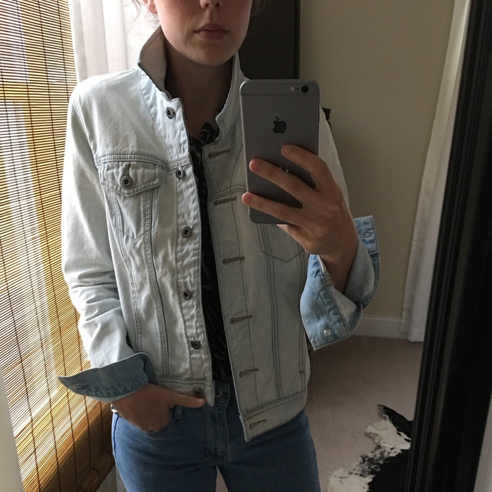 Acid washed denim jacket