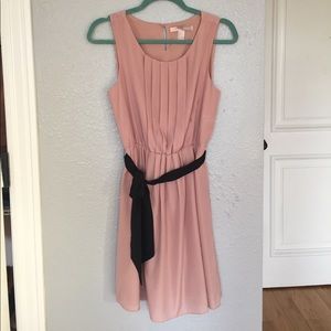 Tan dress with black sash
