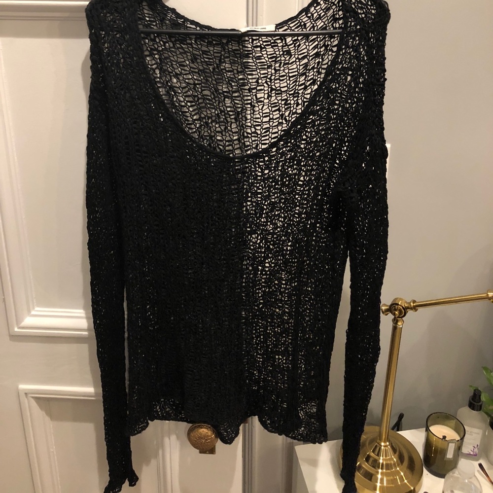 Helmut Lang- black crochet sweater!