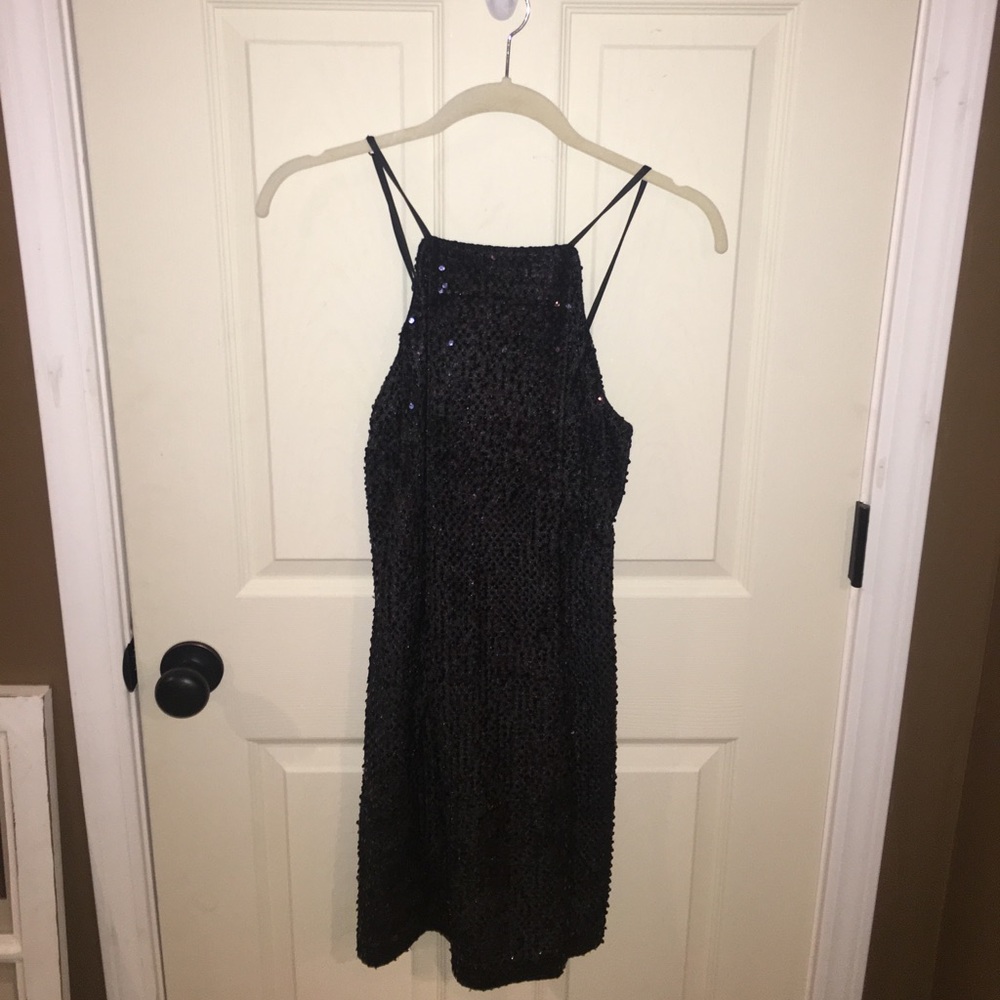 Black Sequin Bodycon Dress