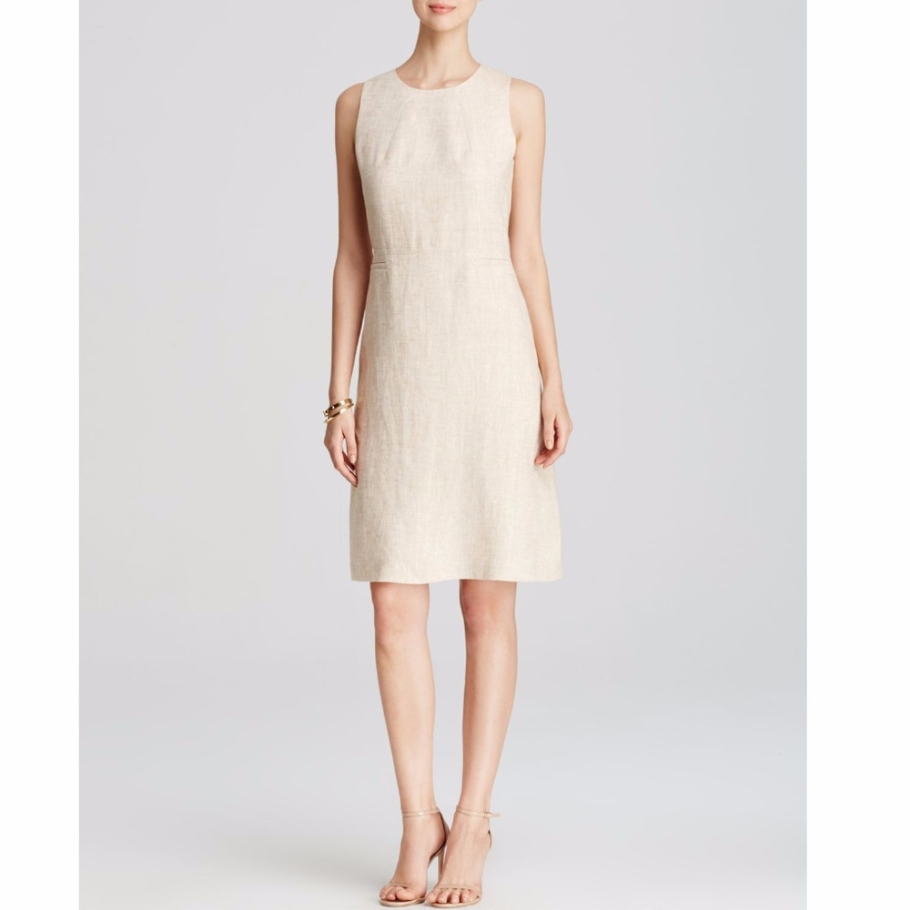 Blue Anne Klein Linen Classic Dress