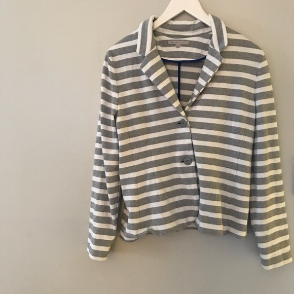 GAP gray and white stripe casual blazer size LP - Picture 3 of 8