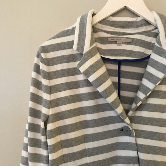GAP gray and white stripe casual blazer size LP - Picture 4 of 8