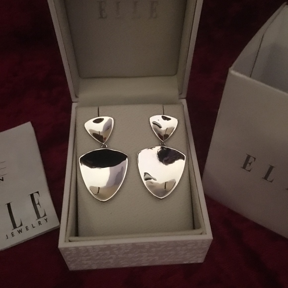 NEW ELLE PURE COLLECTION STERLING SILVER EARRINGS - Picture 3 of 5