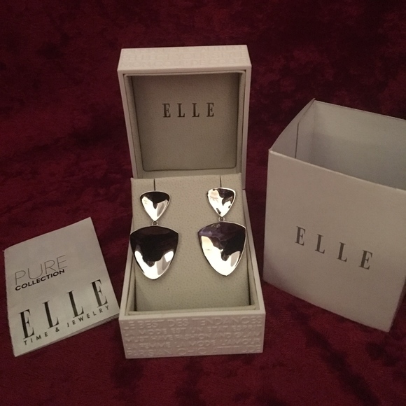 NEW ELLE PURE COLLECTION STERLING SILVER EARRINGS - Picture 5 of 5