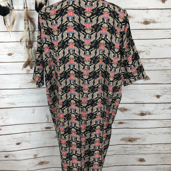 NWOT Lularoe Irma Patriotic USA Eagle Blouse Shirt - Picture 8 of 8