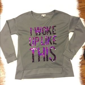 Juicy couture crew neck with glitter size large