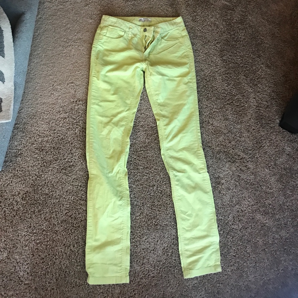 bright green corduroy pants