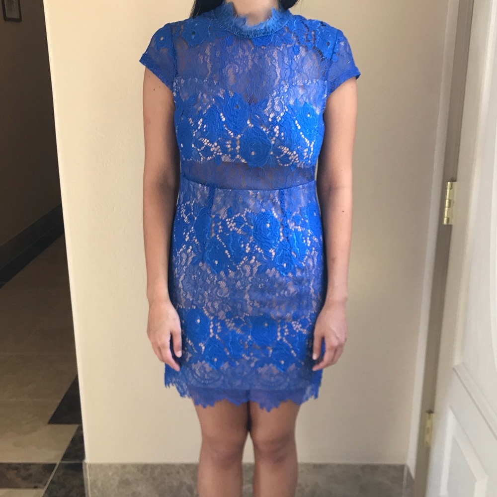 Like New Royal Blue Lace Dress. Sz M