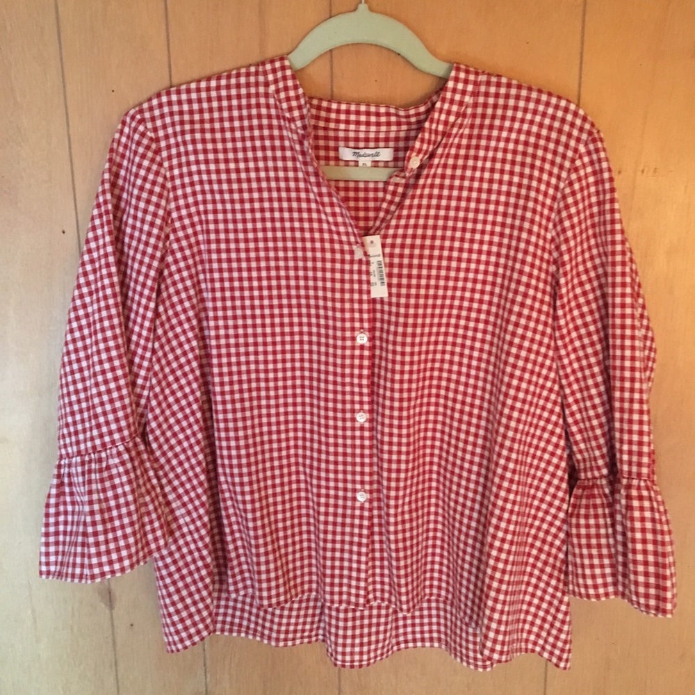 Madewell gingham top NWT