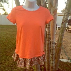 cotton blend salmon kids shirt Sz 12