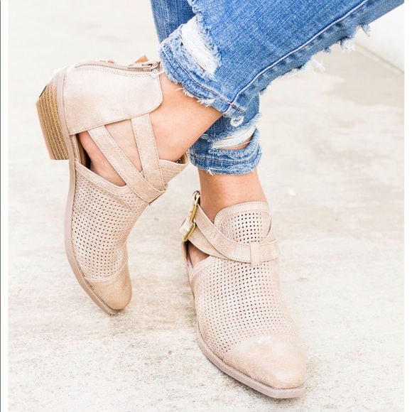 Vegan Leather Perforated Bootie - Picture 2 of 8