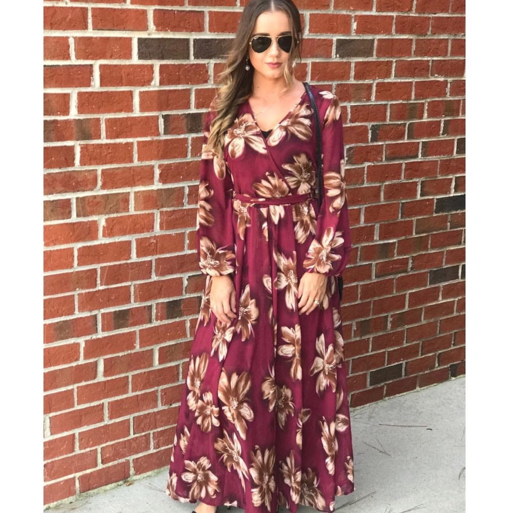 Beautiful floral red dress