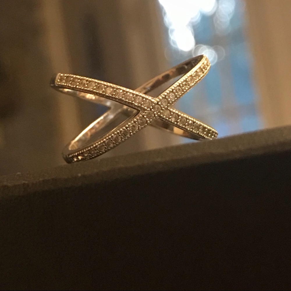 Sterling Silver X 925 pave cz ring