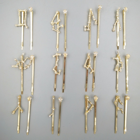 NEW Constellation Golden Rhinestone Bobby Pins Set - Picture 2 of 7