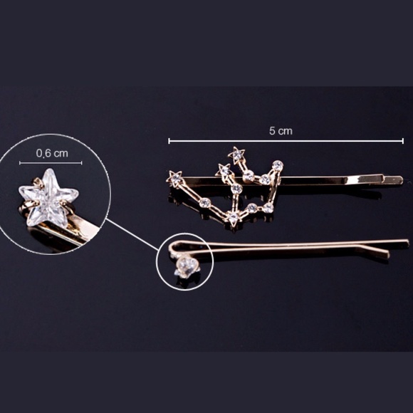 NEW Constellation Golden Rhinestone Bobby Pins Set - Picture 7 of 7