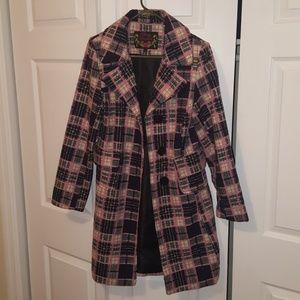 Plaid trench coat