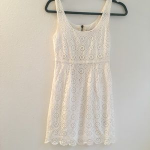 Scalloped White Eyelet Dress