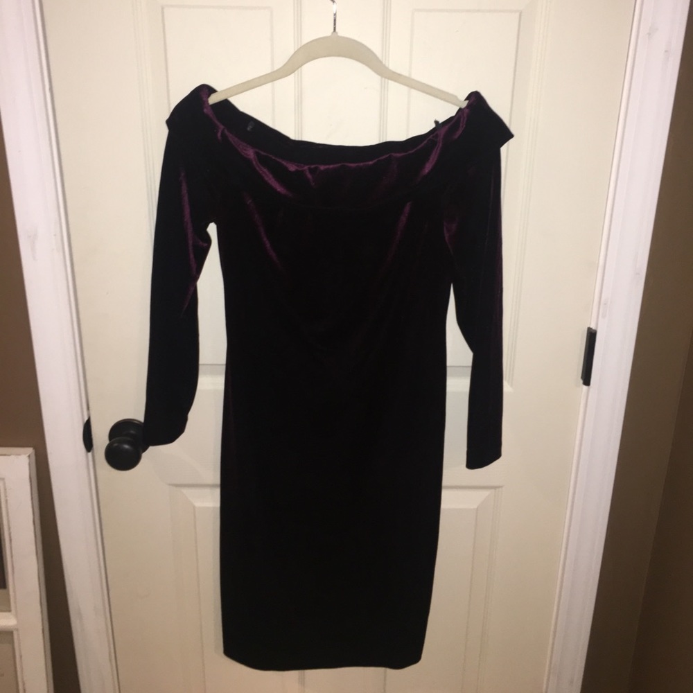 Calvin Klein Plum Velvet Holiday Midi-Dress