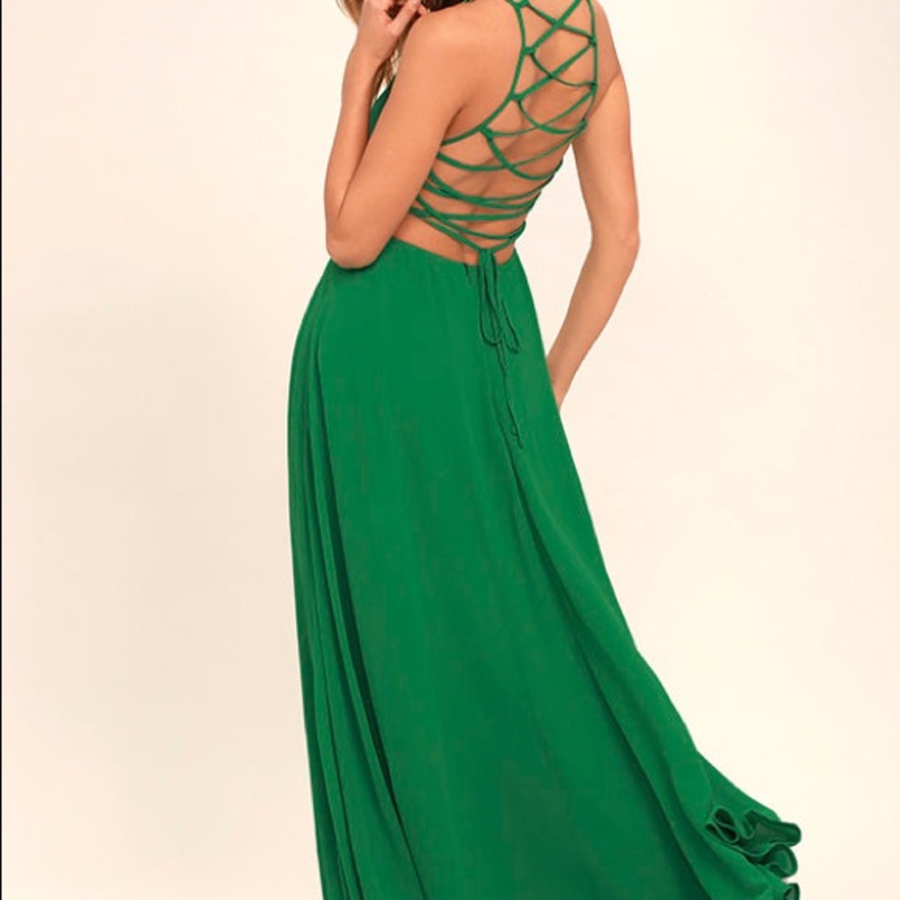 Lulu's Strappy To Be Here Green Maxi Dress