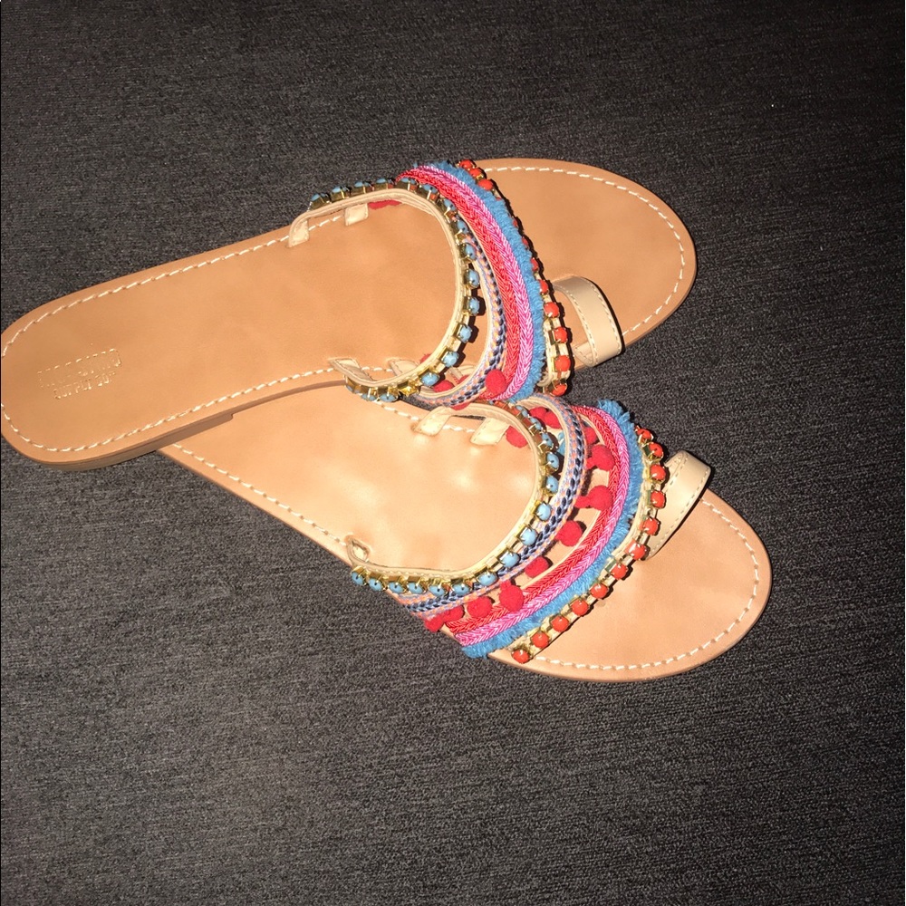 Colorful beaded sandals