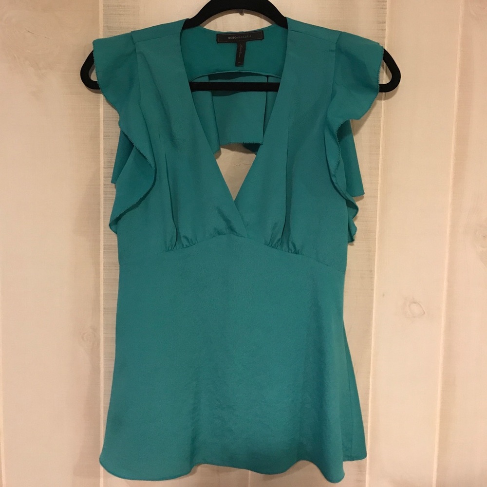 BCBG MAXAZRIA turquoise top