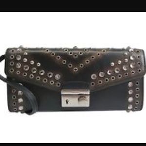 Prada Vitello Vintage Ebano crossbody wallet