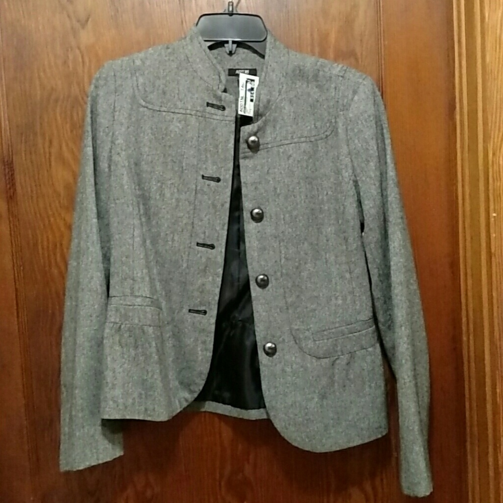 Apt. 9 gray tweed military jacket