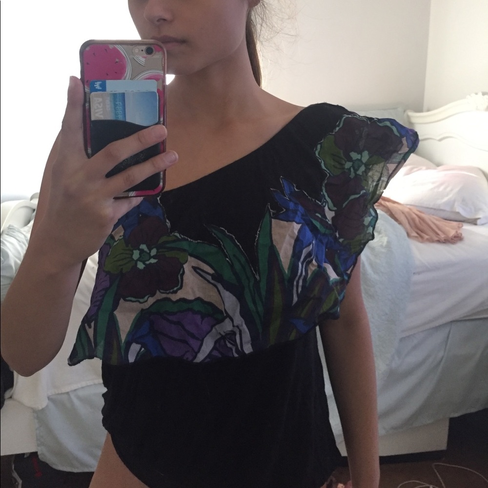 Off-the-shoulder floral top
