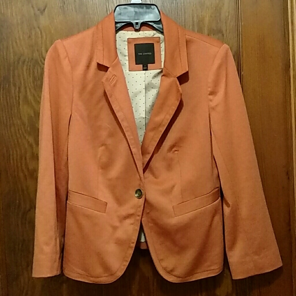 The Limited orange ponte blazer