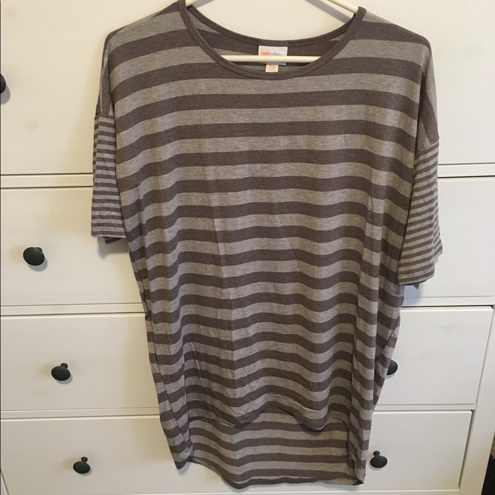 Lularoe xxs irma gray striped BNWT