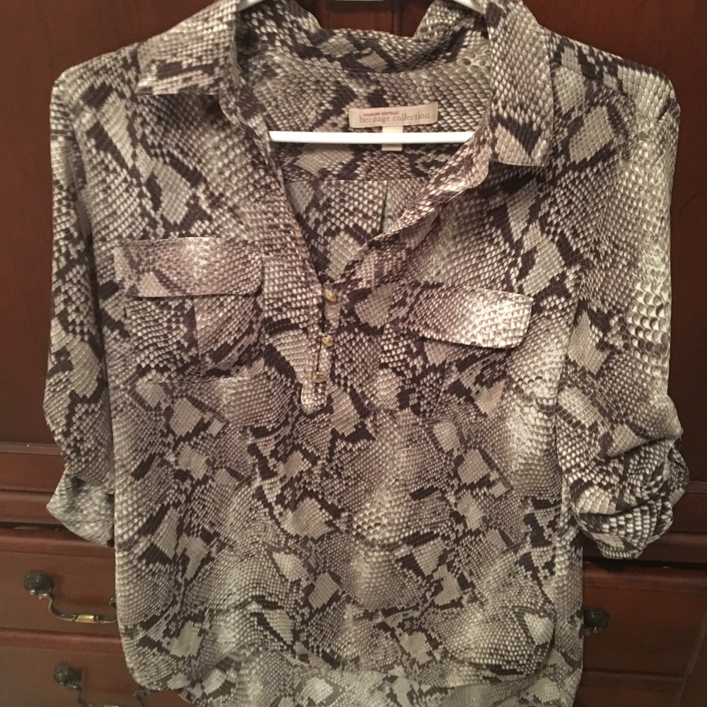 Banana republic snake skin blouse