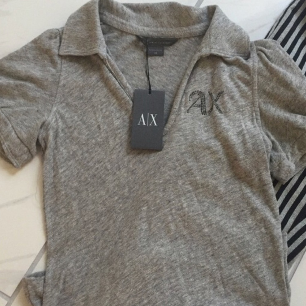 Armani Exchanged Collared Gray Shirt