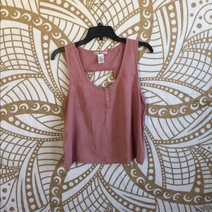 Dusty Rose Crop Top with Key-hole back