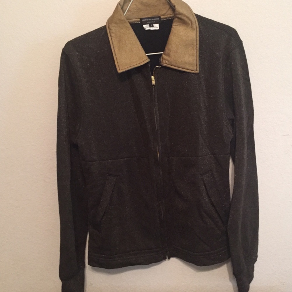 comme des garcons gold zip up jacket