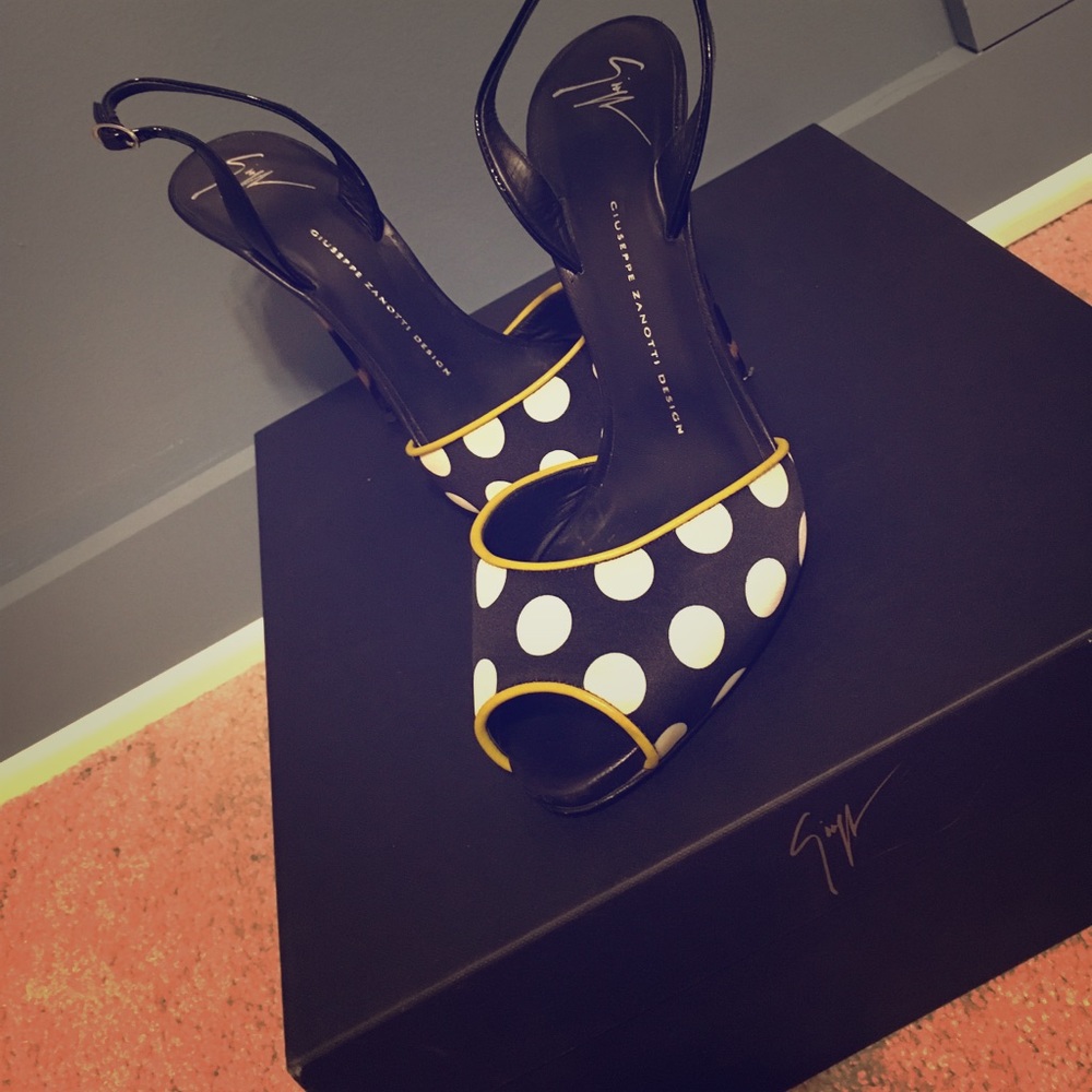 Giuseppe Zanotti Satin Leopard Polka Dot Coline