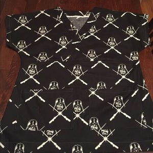 star wars glow in the dark scrub top