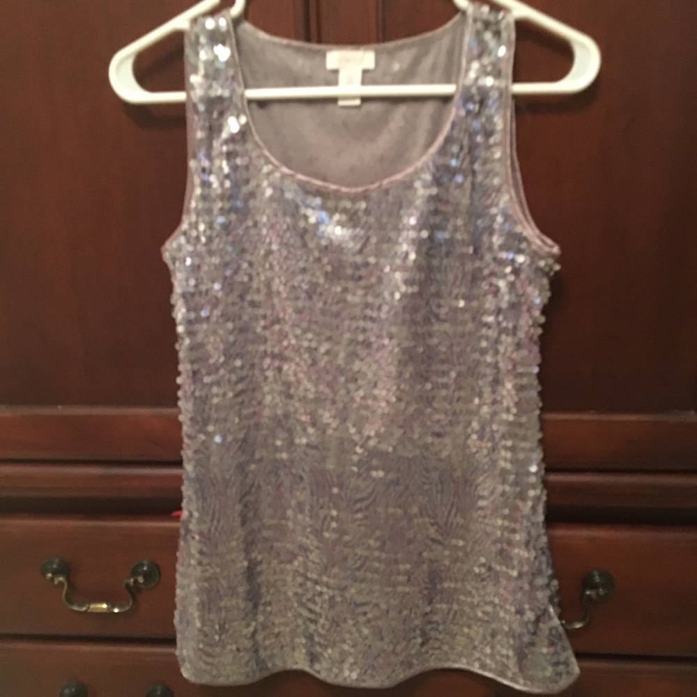 Chicos silver sequin top