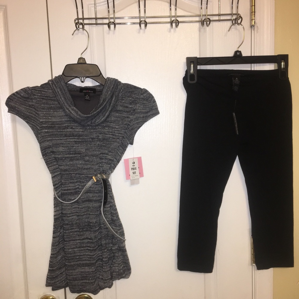 Amy’s Closet girl’s 2pcs knit top & leggings