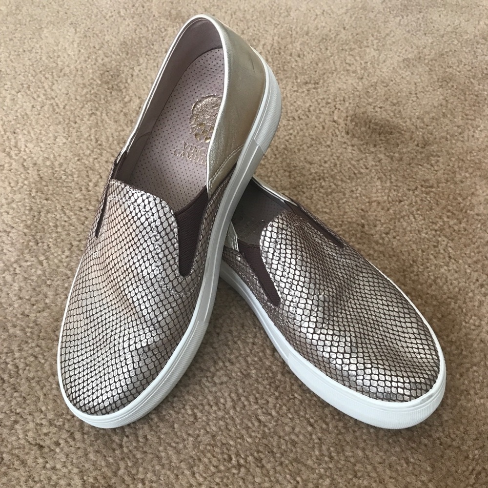 Vince Camuto Gold Slip On Platform Sneakers