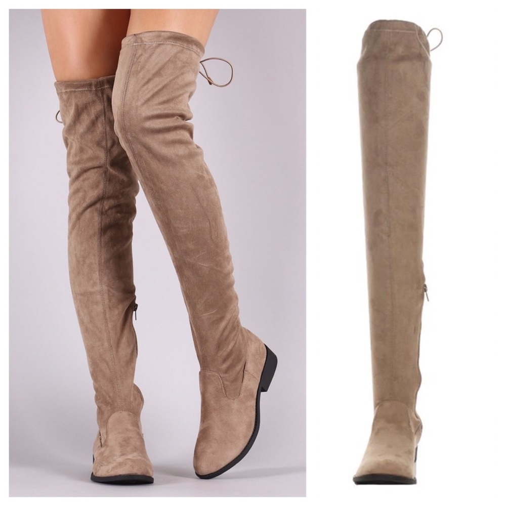 Vegan Suede Over the Knee Boot - Picture 2 of 6